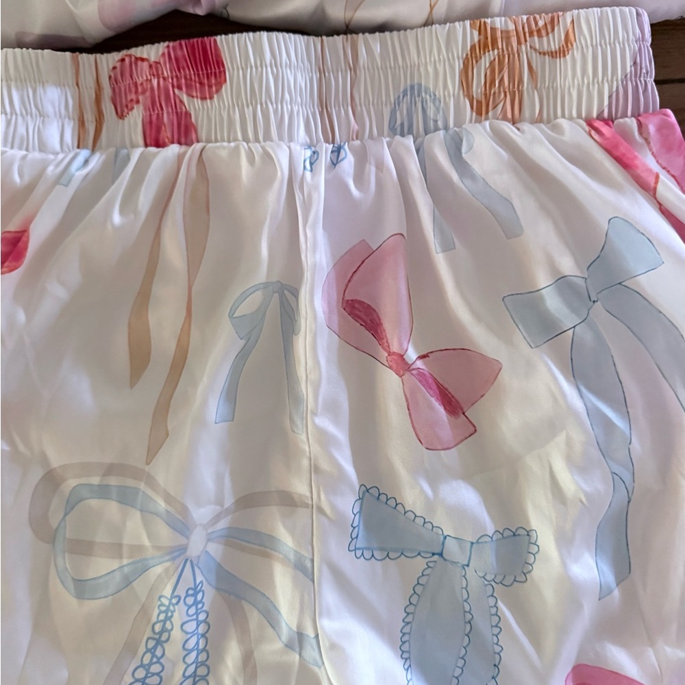 Women’s Sheshow Pajamas with Pink and Blue Bow Design - Picture 5 of 6